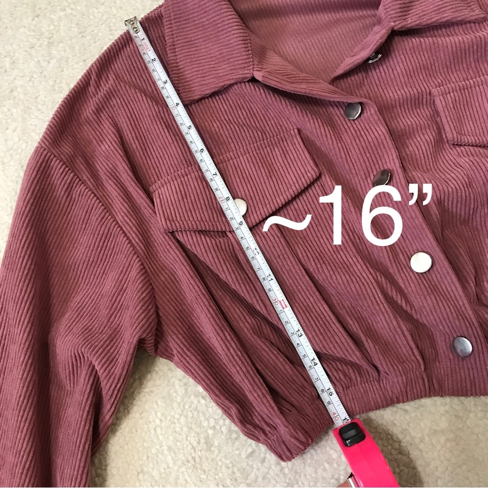 Halara Cropped Corduroy Jacket Deco Rose Pink Size M - Picture 10 of 13